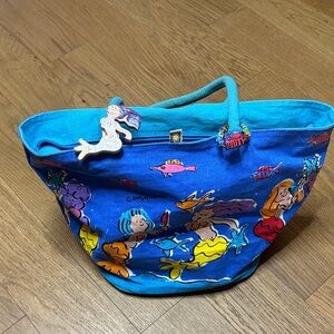 Blue Sally Huss Mermaid Canvas Tote Bag